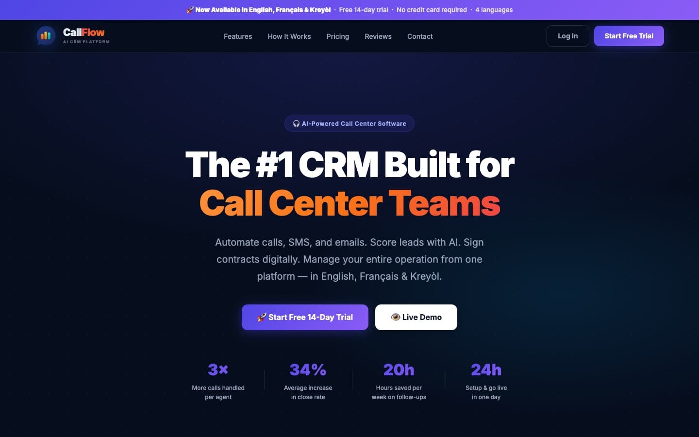 CallFlow Website screenshot